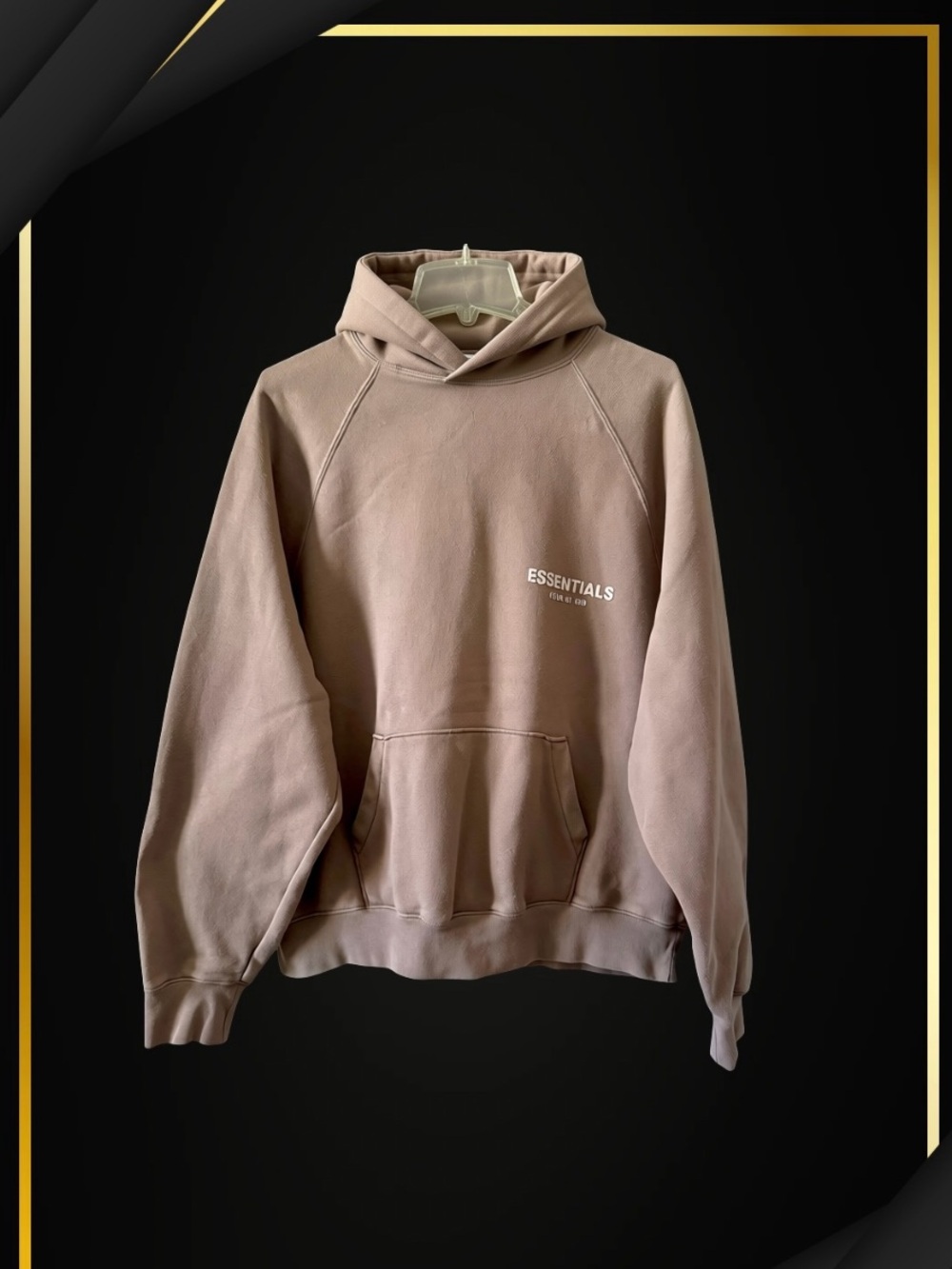 Essentials by Fear of God Light Tan/Taupe Pullover Hoodie - Minimal Logo